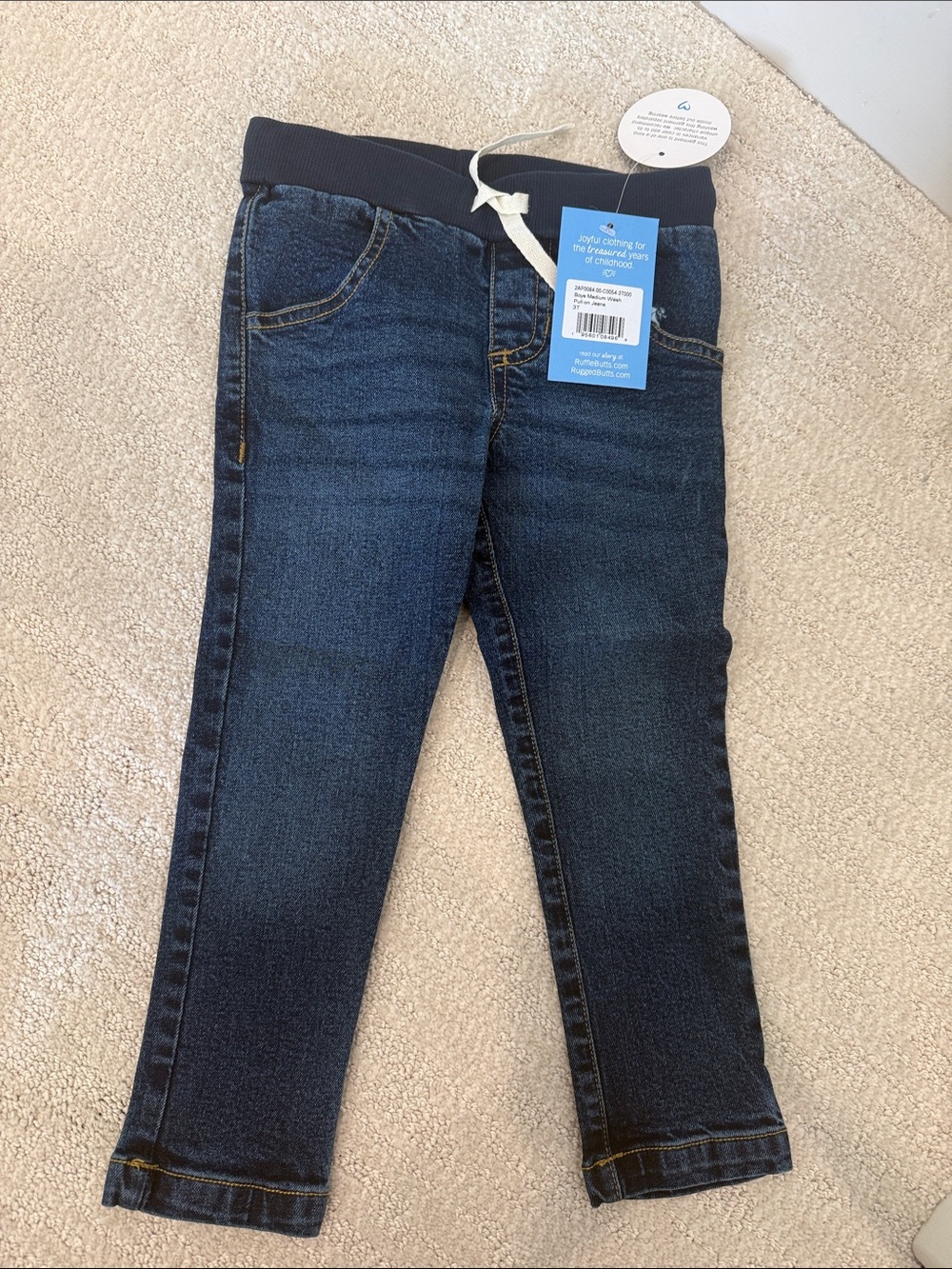NWT 3T Ruffle Butts Boys Pull on Jeans